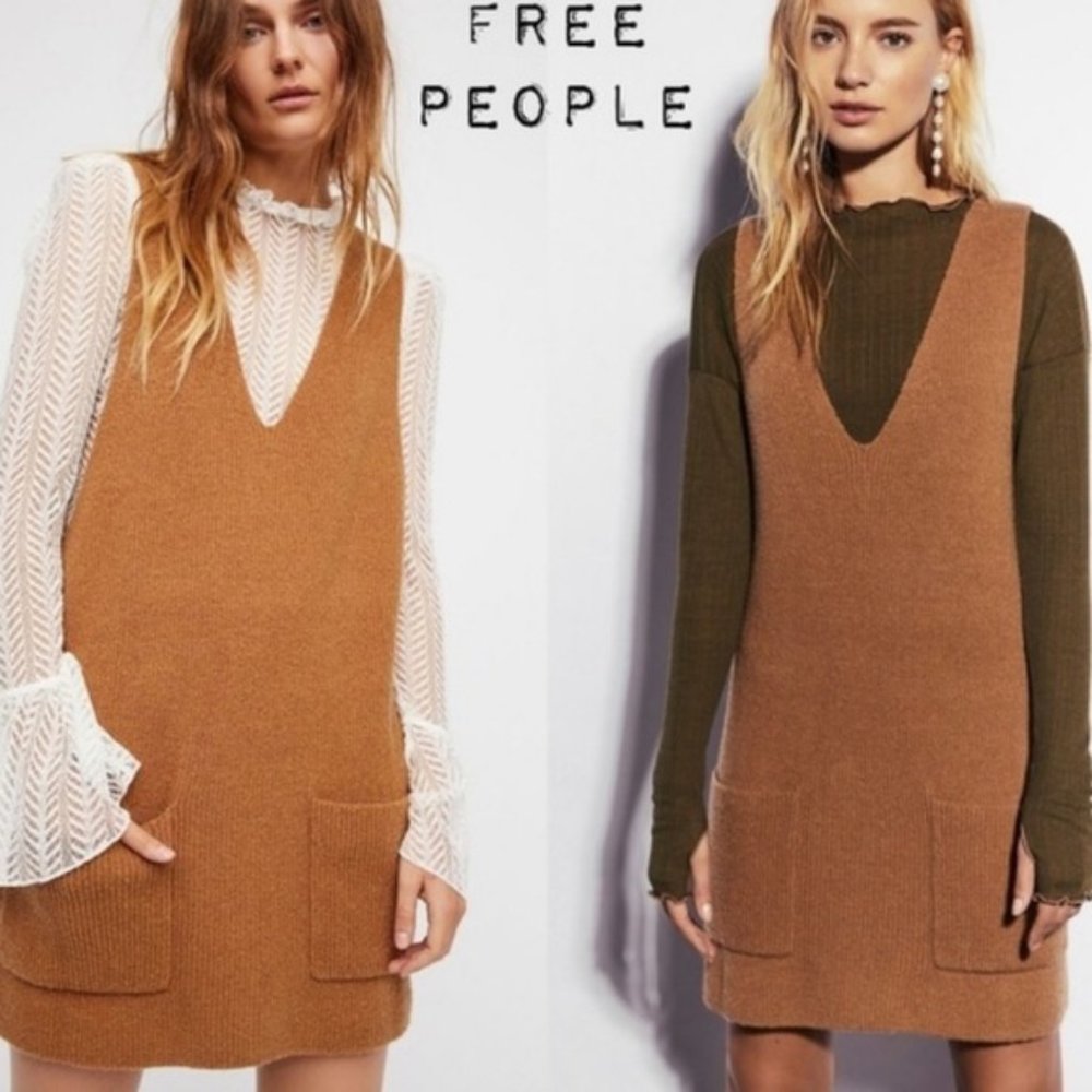Free People Nikki Sweater Dress Tan